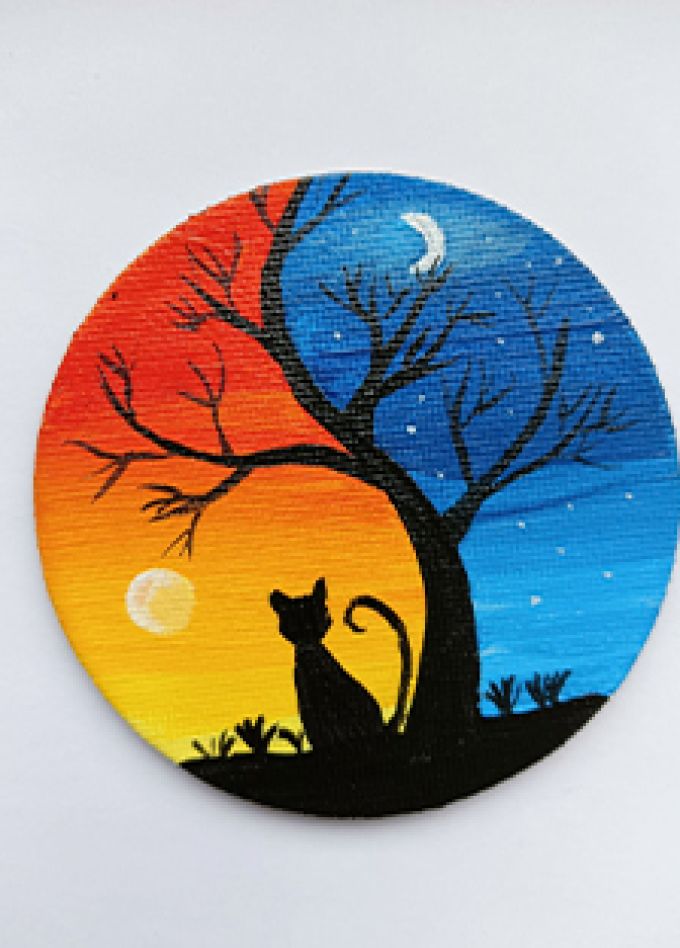 Миниатюрная живопись. Мастер-класс по росписи холстов на магните